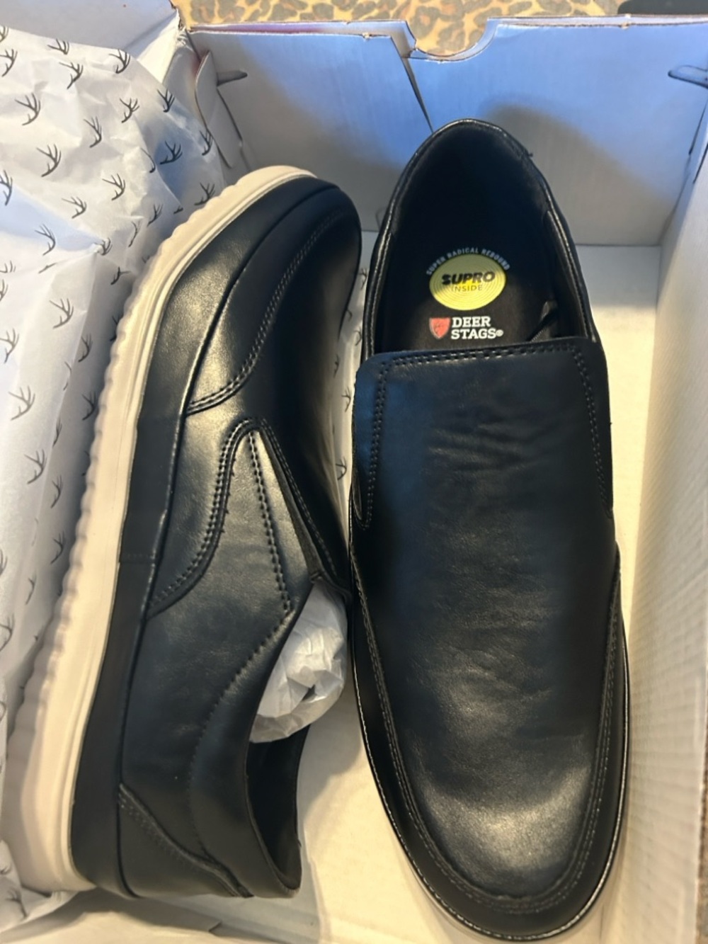 Deer Stags Valdez Slip-Resistant Oxford Work Shoes Black Men 11 1/2 m nib